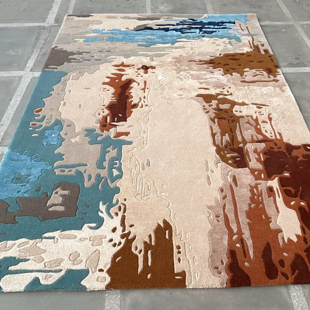 Hand-Tufted Viscose & Wool Rug - Image 3