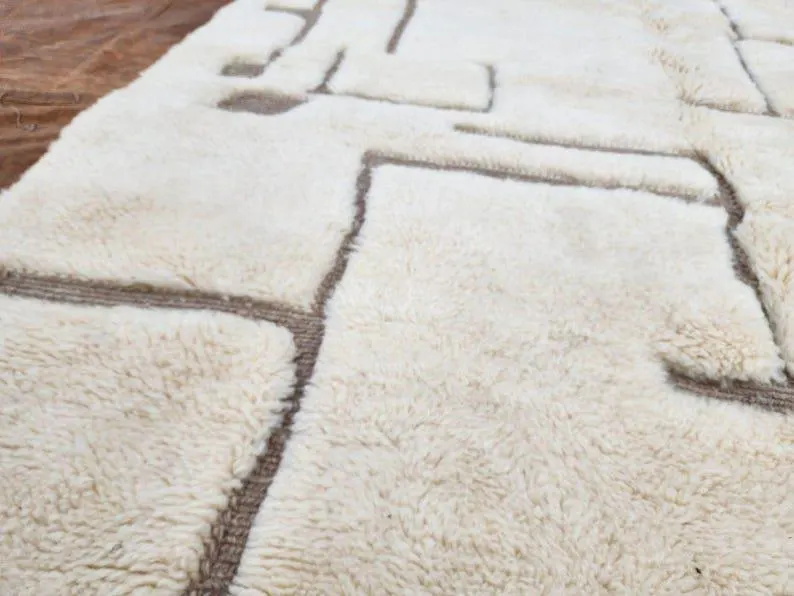 Handmade Wool Turkish Rug: Modern Boho Area Carpet - Image 4