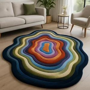 Contemporary Wool Rug – Handcrafted with Cotton Base for Lasting Durability