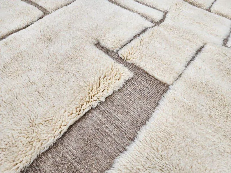 Handmade Wool Turkish Rug: Modern Boho Area Carpet - Image 3
