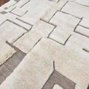 Handmade Wool Turkish Rug: Modern Boho Area Carpet