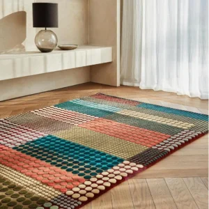Colorful Botanical Area Rug – Hand-Tufted Wool Craftsmanship