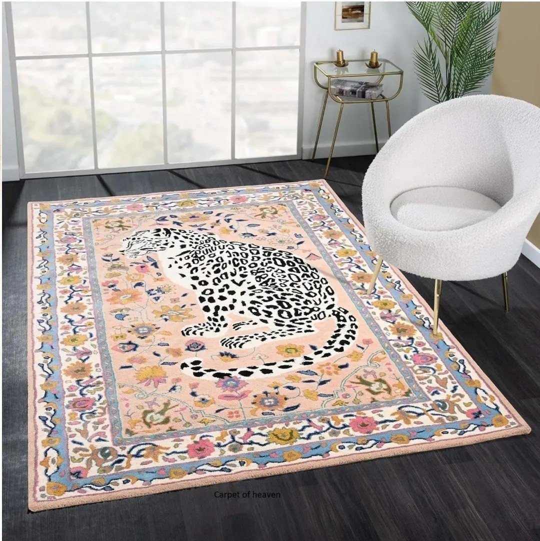 Hand-Tufted Modern Wool Rug with Cotton Backing – Stylish & Durable Floral carpet
