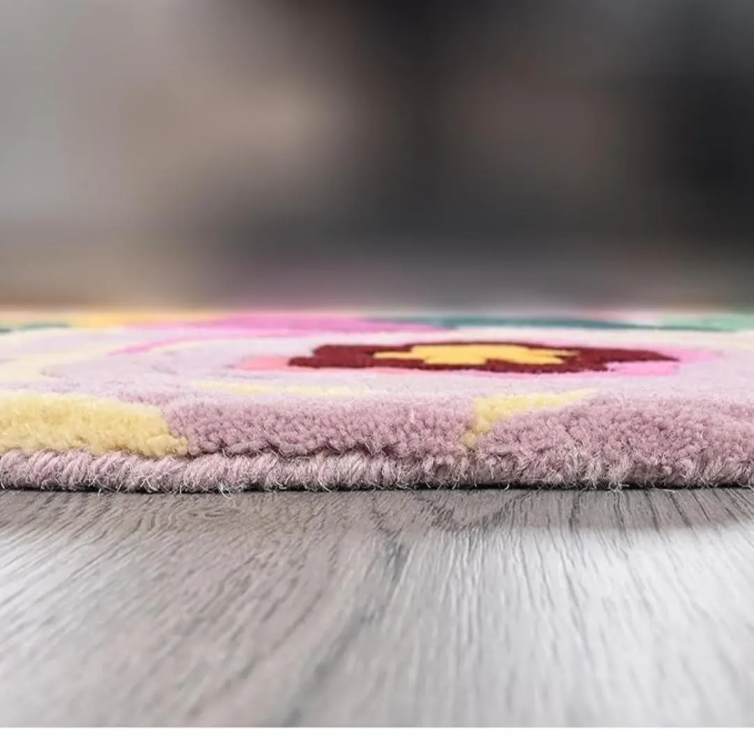 Handmade Wool Floral Rug: Colorful Botanical Tufted Carpet - Image 5