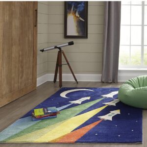 Kids Space Rocket Rug – Hand-Tufted Colorful Nursery & Playroom Decor