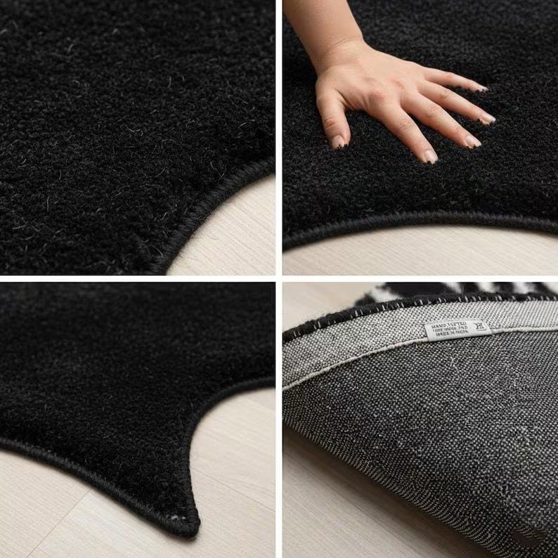 Hand Tufted Batman Logo Rug-Custom Black Superhero Carpet-Modern Wool Rug,Kids-Living Room - Image 4
