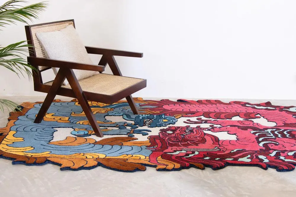 Luxury Hand-Tufted Dragon Rug – Wool & Silk Rugs - Image 2